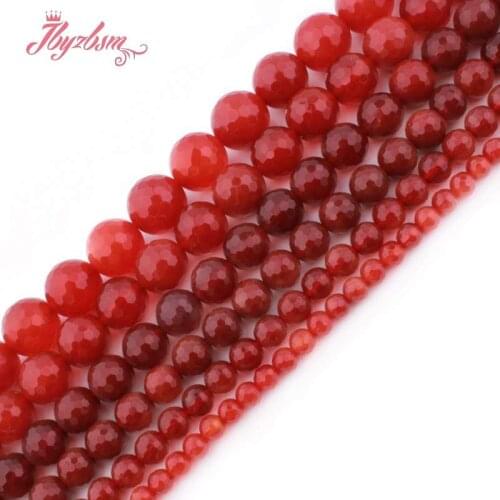 Natural Round Red Agates Faceted Beads Stone Beads For Jewelry Making DIY Necklace Bracelats Loose Spacer 6/8/10/12mm Strand 15"