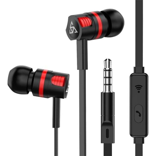 In Ear Headphones Wired Earphones Handfree Earpiece Sports Bass Stereo Gaming Headset 3.5mm Earbuds Microphone For iPhone Huawei