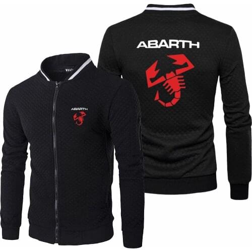 2021 New Spring Autumn Mens Long Sleeve Abarth Jacket Sportswear Casual Zipper Hoody Male Sweatshirts Tops