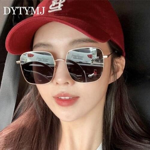DYTYMJ Oversized Square Sunglasses Women Luxury Meatl Sun Glasses Women/Men Vintage Gradient Mirror Vacation Gafas De Sol Mujer