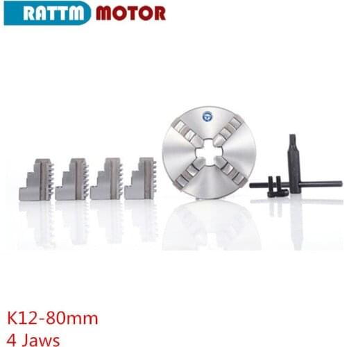 Lathe accessories 4 jaw self-centering chuck K12-80mm four jaws manual chuck Machine tool Lathe chuck
