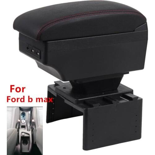 For Ford b max armrest box USB Charging heighten Double layer