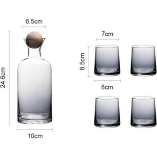 Practical 4 Colors Multi-Purpose Creative Handmade Wine Set 1 Wine Pot 4 Glass Whiskey Vodka Shochu Cup Family Bar Drinkware