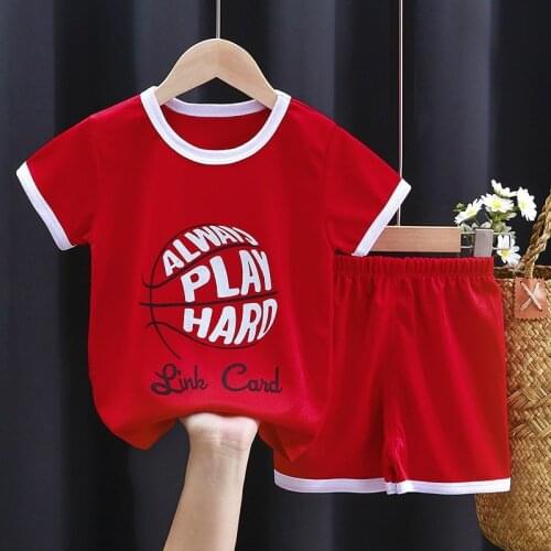 Tide Brand Ball Clothes Summer Outside Sports Basketball Suit 2 3 7 8 Years Boy Clothes Fashion Gym Suit Short Sleeve Vest
