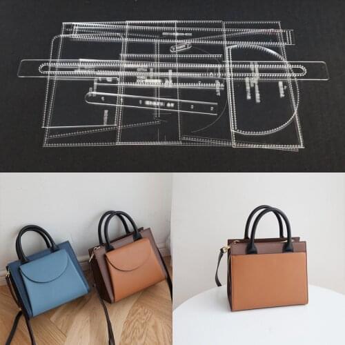 Clear Acrylic Leather Craft Pattern Stencil Template DIY for Handbag Shoulder Bag Making Sewing Pattern Leathercraft Tool Set