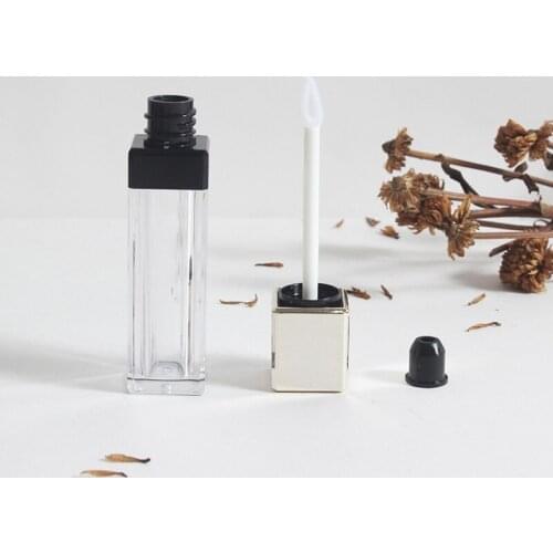 DIY Empty Eyelash Clear Gold Lipgloss Tubes 5ml Liquid Lipstick Labiales Cosmetic Containers Bottles for Beauty Women 200pcs/lot