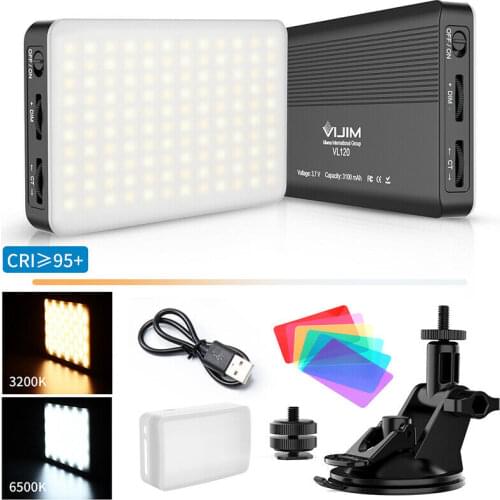 Adjustable VIJIM VL120 3200K-6500K LED Video Light Rechargable RGB Fill Lamp Set