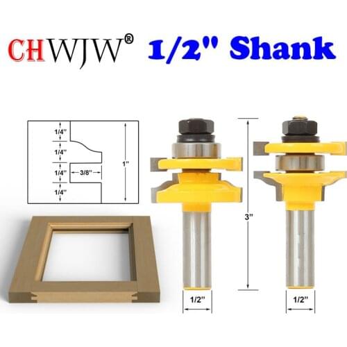 1/2" Shank Rail & Stile Router Bits-Matched 2 Bit Standard Ogee door knife Woodworking cutter Tenon Cutter for Woodworking Tools