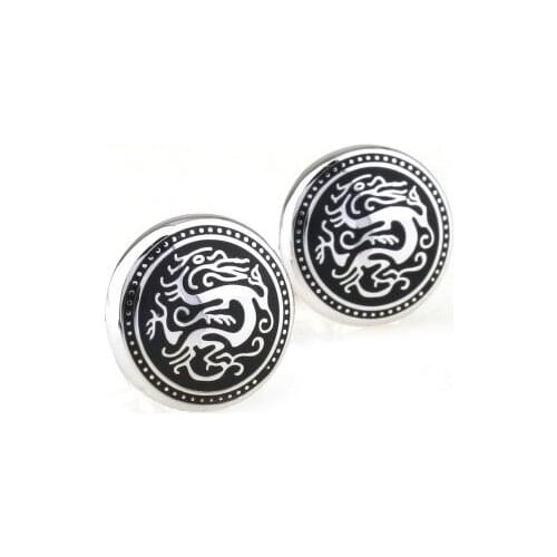 Siver Dragon Cufflink Cuff Link 15 Pairs Wholesale Free Shipping