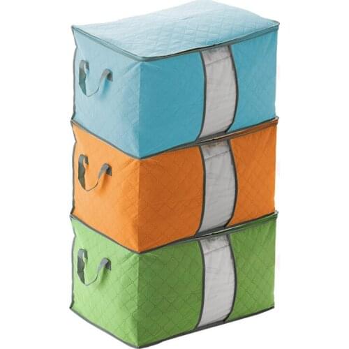 Home Storage Foldable Bag Extra Large Quilt Storage Bag Handles Portable Dustproof Zipper Clothes Blanket Storage Bag Organizer