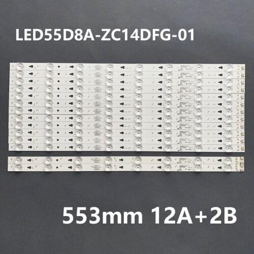 LED Backlight strip 8 lamp For Haier 55"TV LS55AL88A72 D5551A LED55D8B LED55D8A-ZC14DFG-01 30355008220/21