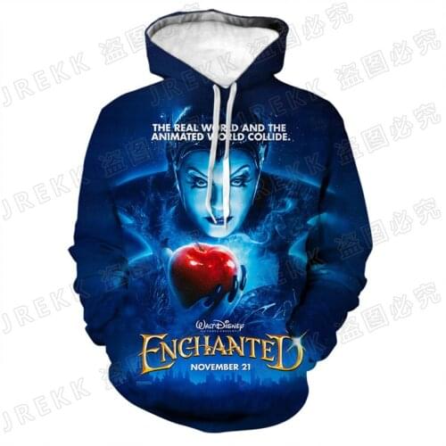 Disney Movie Enchanted 3D Print Female Sweatshirt Fashion Spring Streetwear Mens Hoodies Oversized Casual Kids Tops