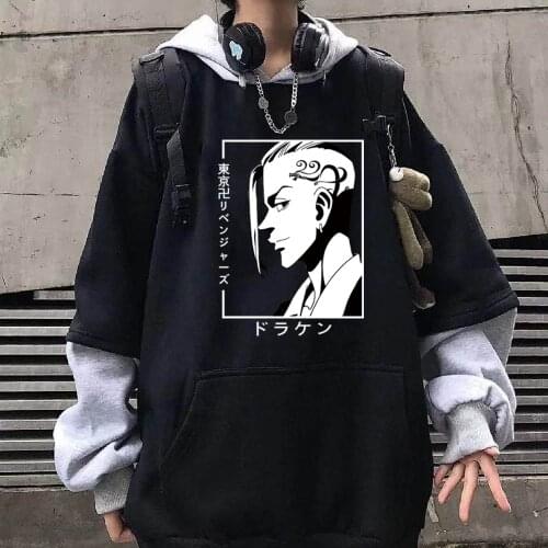 Anime Tokyo Revengers Printed Hoodie Harajuku Baji Keisuke Casual Long Sleeve Pullover Clothes Homme