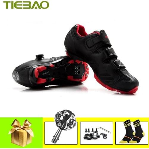 Tiebao Cycling Shoes Sapatilha Ciclismo Mtb SPD Pedals Mens Mountain Bike Shoes Racing Self-Locking Bicicleta Cycling Sneakers