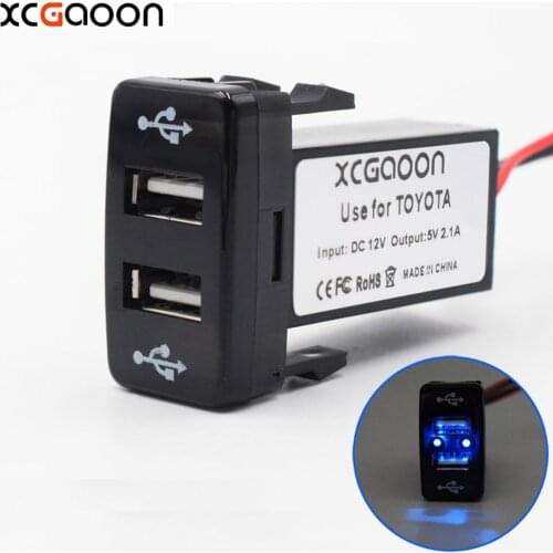 XCGaoon Special 5V 2.1A 2 USB Interface Socket Car Charger Adapter for TOYOTA, DC-DC Power Inverter Converter