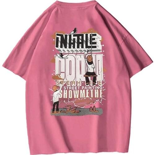 Street Style Oversize Letter Print Women T Shirt Harajuku Short Sleeve Loose Cotton TShirts 2021 Summer Plus Size O Neck Y2K Top