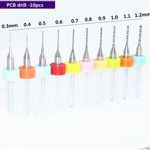 0.3mm-1.2mm-10pcs,Free shipping PCB Drill Bit,CNC milling Cutter,tungsten steel Solid carbide Drill,wood tool,plastic,copper