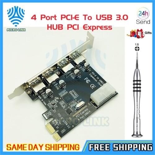 1 Set Professional 4 Port PCI-E To USB 3.0 HUB PCI Express Expansion Card Adapter 5 Gbps Speed For Desktop PCI Express USB 3.0