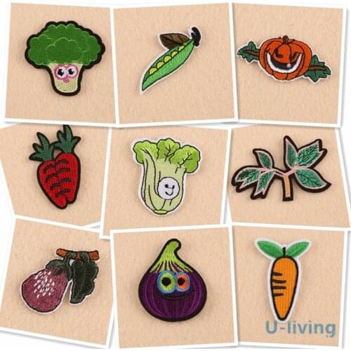 1Pcs Mix Vegetable Patches for Clothing Iron on Embroidered Sew Applique Cute Patch Fabric Badge Garment DIY Apparel Accessories