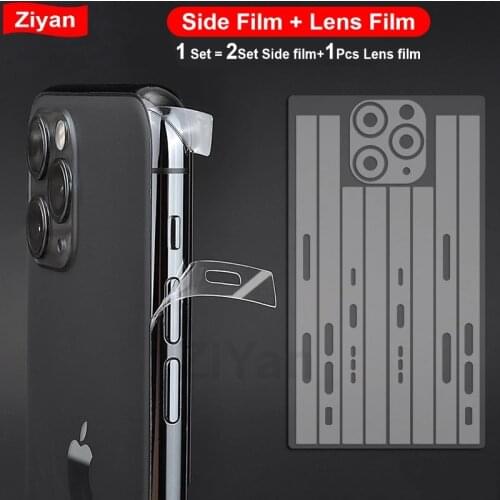 10Sets HD Clear Mobile Phone Protective Side And Lens Film For iPhone 12 11 Pro XR X XS Max 8 Plus Slim TPU Hydrogel Rim Film