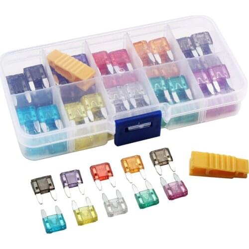 120PCS Car Safety Blade Type Small Fuse 2A 3A 5A 7.5A 10A 15A 20A 25A 30A 35A Amp (With Box) Fuse Set Truck