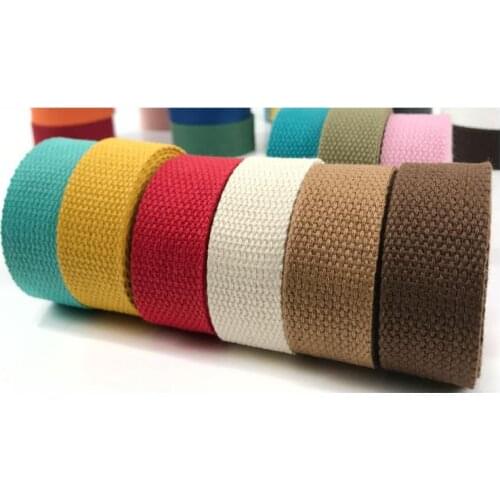 20mm width 10M length Heavy Canvas Webbing Ribbon Canvas Webbing strap DIY Durable Strap tape For belt Bag luggage 40 color
