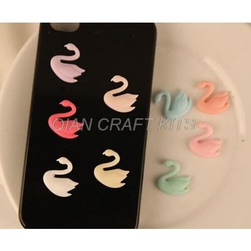40pcs assorted elegant adorable Swan Resin Matt decoden Cabochons cab 20mm