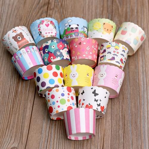 50-Pcs Paper Baking Cups Premium Greaseproof No Muffin Pan Needed Nonstick Paper Cupcakes Papers