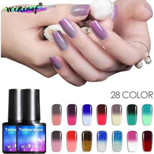 8ml 28 Color Temperature Gradient Nail Polish Temperature Change Color Hybrid Varnish Semi Permanent Nail Art