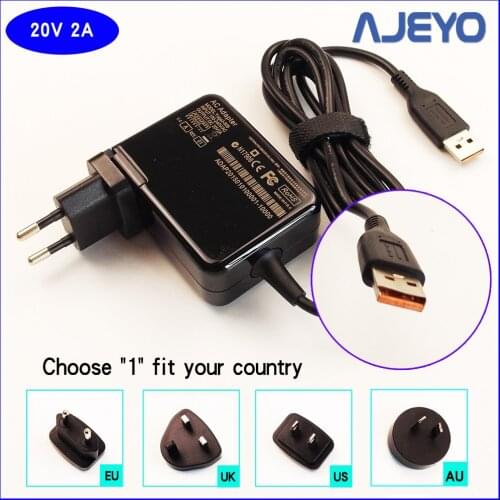 AJEYO 20V 2A Laptop Ac Adapter Power Supply Battery Charger for Lenovo Yoga3 Pro 13-5Y70 5Y711 11-5Y10 80JH000WUS 80JH000SUS