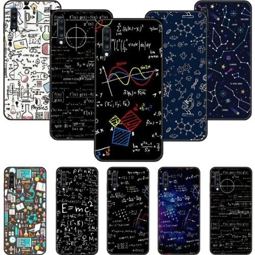Phone Case For Samsung Galaxy A 50 51 71 70 7 5 10 20 30 40 41 21 S E Black Cover Funda Art Prime 3D Math Chemical Formula