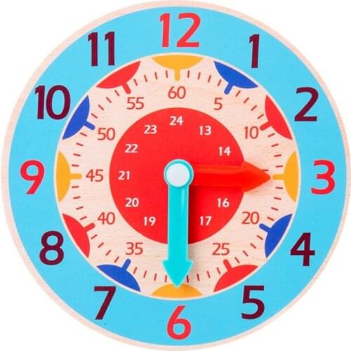 Children Montessori Wooden Clock Toys Early Educational Teaching Aids Hour Minute Seconds Cogintion Clock Toys Kids Gift Toys