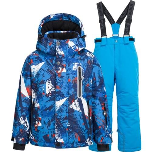 Russia Snowsuit Kids Ski Suit Outdoor Sport Waterproof Childrens Skiing Jackets And Snowboarding Snow Pants Set For Boys Grls