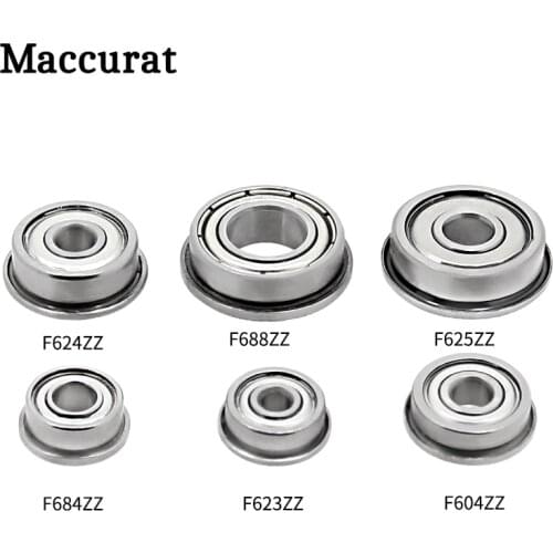 10pcs Flange Ball Bearings F604ZZ F623ZZ F624ZZ F625ZZ F684ZZ F688ZZ F695ZZ 3D Printers VORON Parts Deep Groove Pulley Wheel