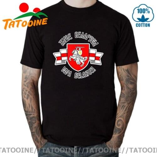 Belarus Pogonya White Red White Flag Protest Symbol Men short sleeve T Shirts Cotton Gift women tees Unisex Viva Belarus T-shirt