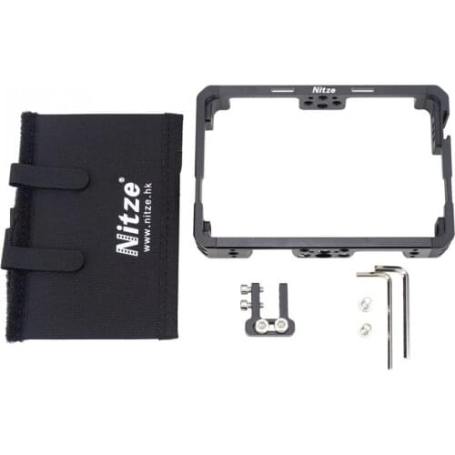 NITZE Monitor Cage With Sunshade Hood For Portkeys BM5 III / BM5 III WR Screen Rig Cable Clamp