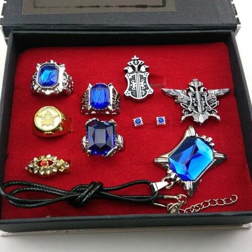 Anime Black Butler Necklace Ring Jewelry Figure Model Toys Set