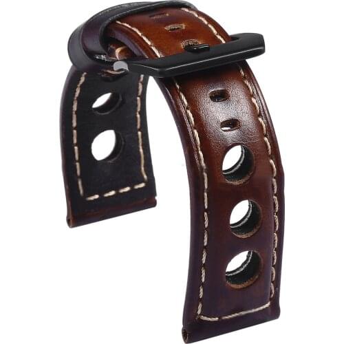 Leather Watch Strap Vintage 20mm 22mm 24mm Mens Leather Strap Watch Genuine Leather Watch Band Belt Brown Black Watch Belt