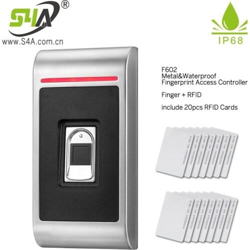 Metal Fingerprint Access Controller F602 Waterproof Finger Print Standalone Access Control