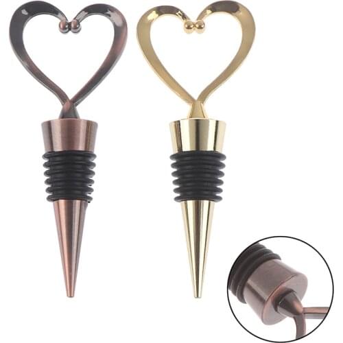 Fashion Elegant Heart Shaped Silica Gel Red Wine Champagne Wine Bottle Stopper Valentines Wedding Gifts