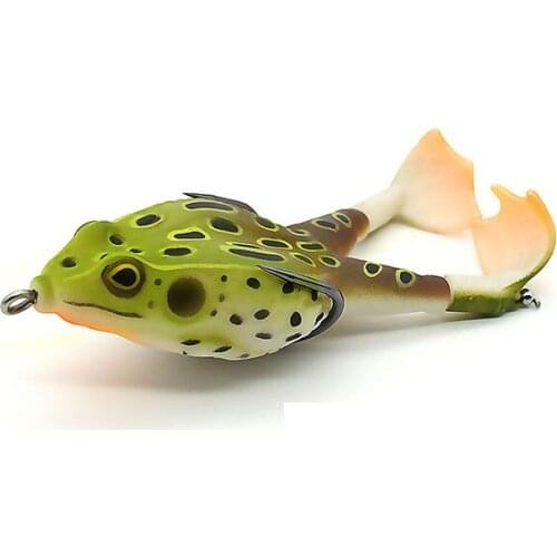 Soft Thunder Frog Bait Fishing Lures Artificial Bait Fishing Accessories Bass Simulation Thunder Frog Hook Rotating Fins Trap