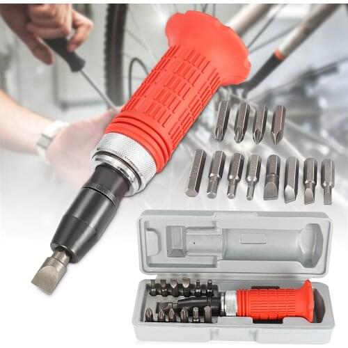 Impact Screwdriver Set Driver Carbon Steel Multi Bits Hammer Socket Repair Kit Storage Box Screwdriver Head Set Multi-purpose