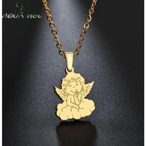 Nextvance Cupid Cloud Amulet Pendant Necklace Baby Boy Angle Wings Choker Necklaces for Women Gift Kettingen Voor Vrouwen