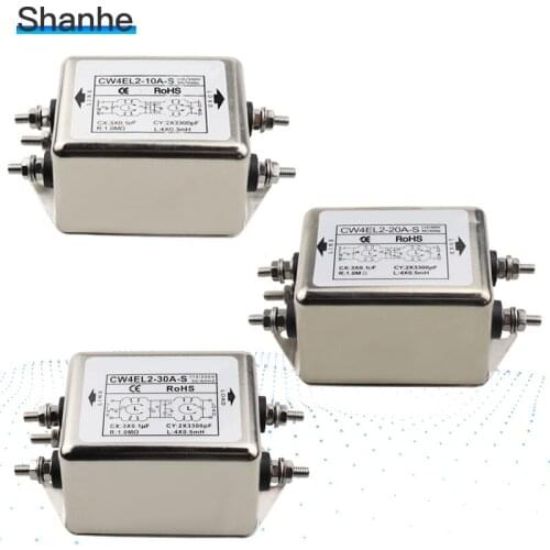 1pc AC Power Single Phase EMI Filter CW4EL2-10A 20A 30A -S Connector