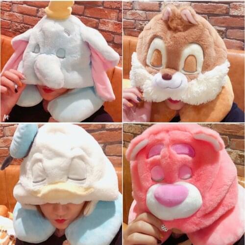 Disney Cartoon Character Series Plush U-shaped Pillow Cute Cartoon Neck Pillow Toy Air travel Eye Mask