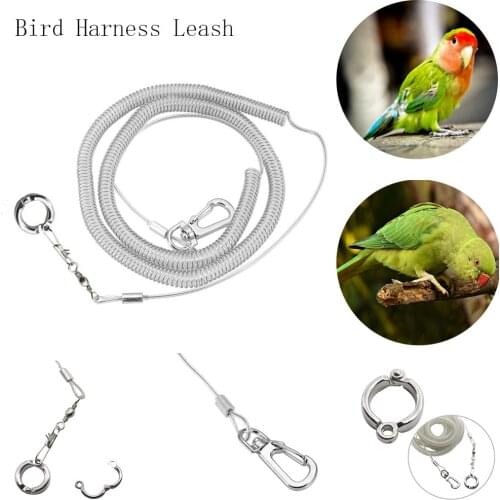 Adjustable Pet Parrot Bird Harness and Leash Kit Anti-bite Outdoor Flying Training Rope for Macaw Cockatiel Parakeet Lovebird