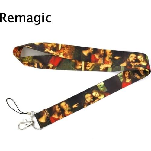 20pcs Da Vinci The Last Supper Neck Strap Lanyards ID badge card holder keychain Mobile Phone Strap Gifts webbings