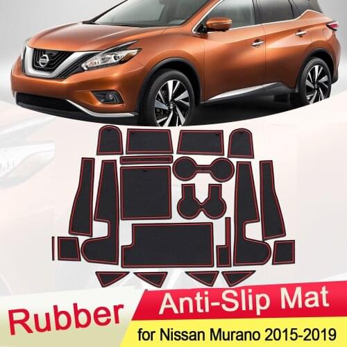 For Nissan Murano Z52 2015 2016 2017 2018 2019 Rubber Anti-slip Mat Door Groove Cup Phone Pad Gate Slot Coaster Car Accessories