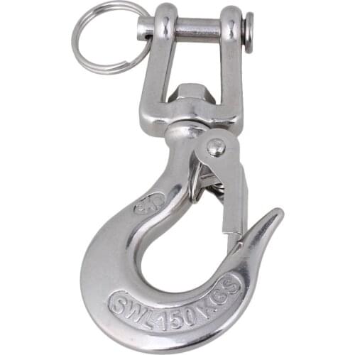 Silver 304 Stainless Steel American Type Trigger Clevis Swivel-Eye Lifting Snap Tone Hook with 150KG Loading Capacity