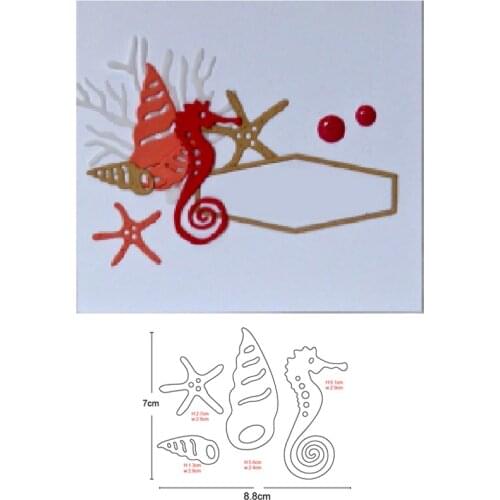 Customize dies Aquatic Animals Frame Metal Cutting Dies Stencils Dies Scrapbooking Cards Making Embossing Handmade Craft dies